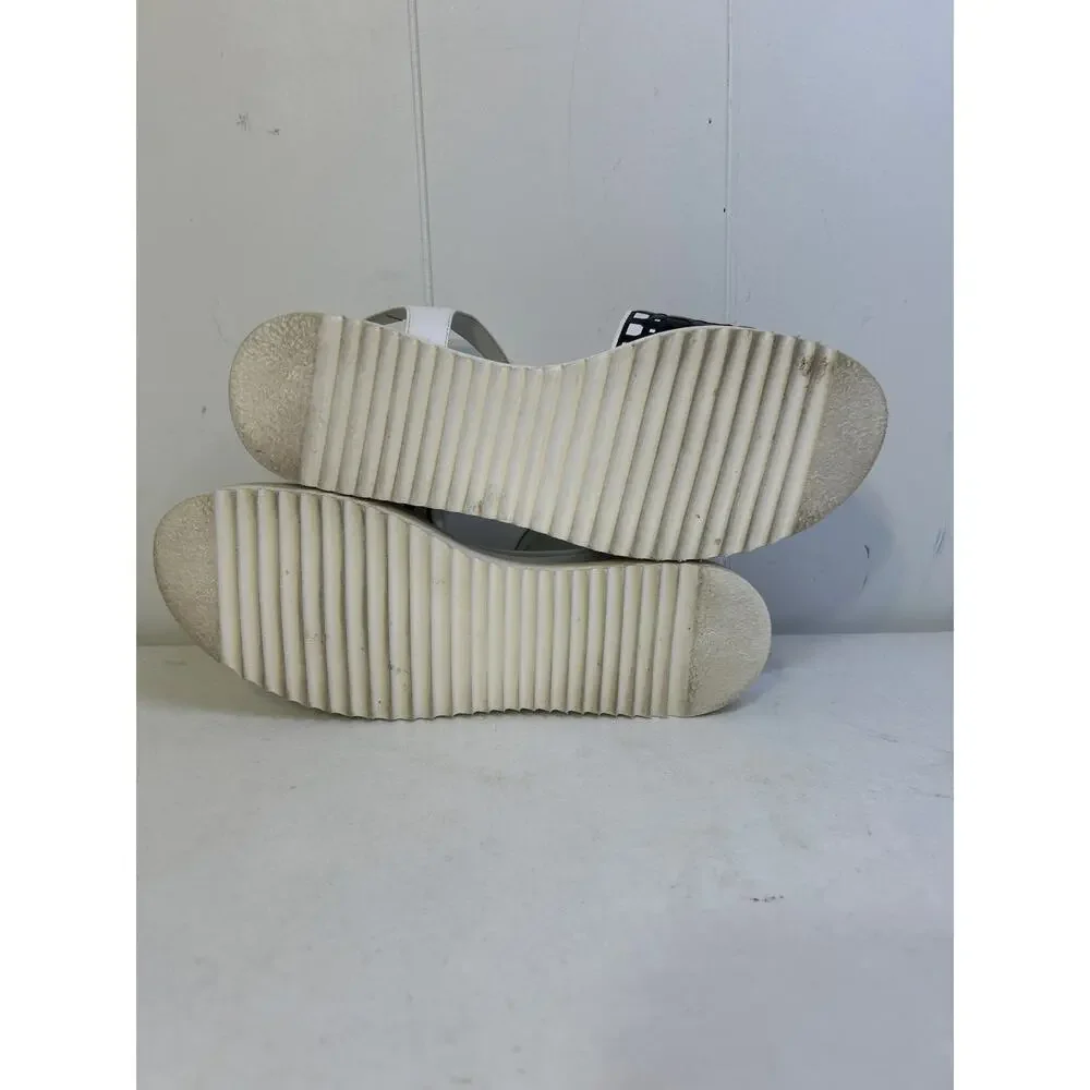 Stephane Kelian Platform Sandals in White/Black Size 39 or US Size 8-8.5